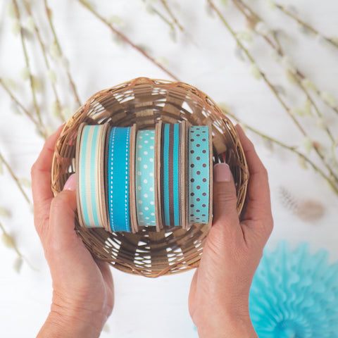 Turquoise Stitched Ribbon