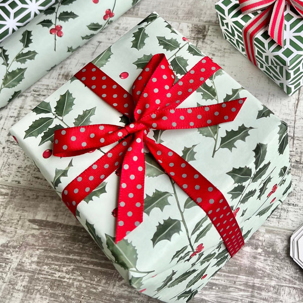 Eco Holly Gift Wrapping Set Jane Means Ltd