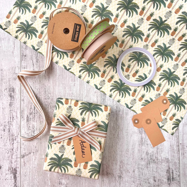 Palms and Pineapple Gift Wrapping Set Jane Means Ltd