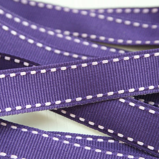 Purple Stitched Ribbon 15mm (100M)