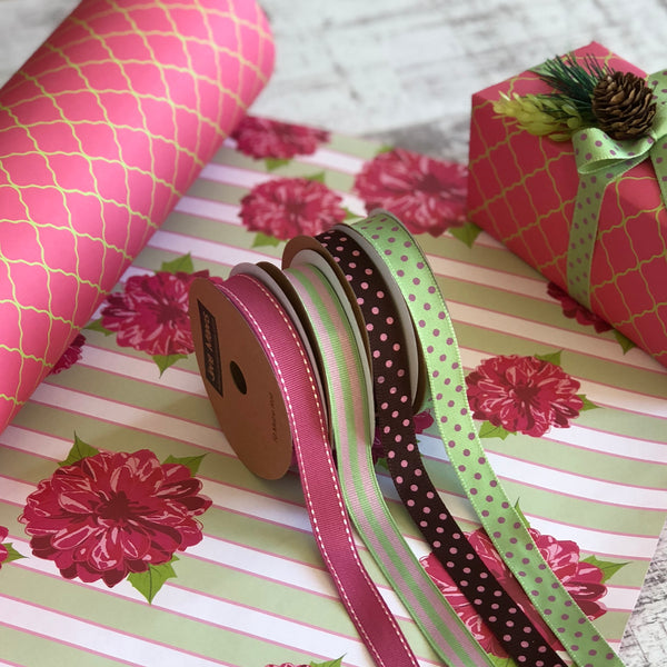 Personalised Dahlia Pink Wrapping Paper – Dyefor