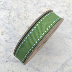 Khaki Green Stitched Ribbon