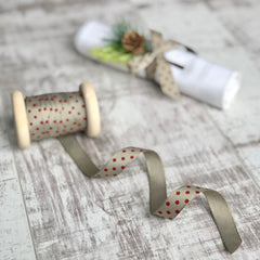 Grey and Red Dotty Ribbon