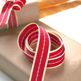 Vintage Red Stitched Ribbon