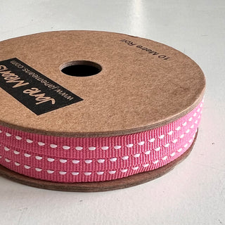 Narrow Dusty Pink Stitched Ribbon 10M
