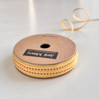 Narrow Mustard Stitched Ribbon 10M