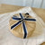 White Edged Ribbon - Navy Blue