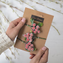Frosted Faux Berry Pick Present Toppers (pack of 3)