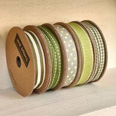 Green 5 Roll Ribbon Set- 50 metres