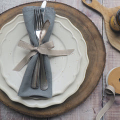 Grey Stitched Ribbon