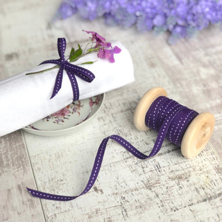 Narrow Purple Stitched Ribbon 3M