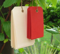 10 Red Eyelet Tags (small)
