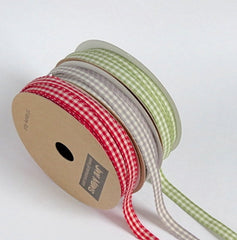 Narrow Grey Gingham Ribbon 7mm (3M)