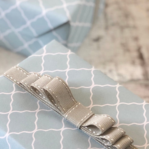 Silver Grey Stitched Ribbon