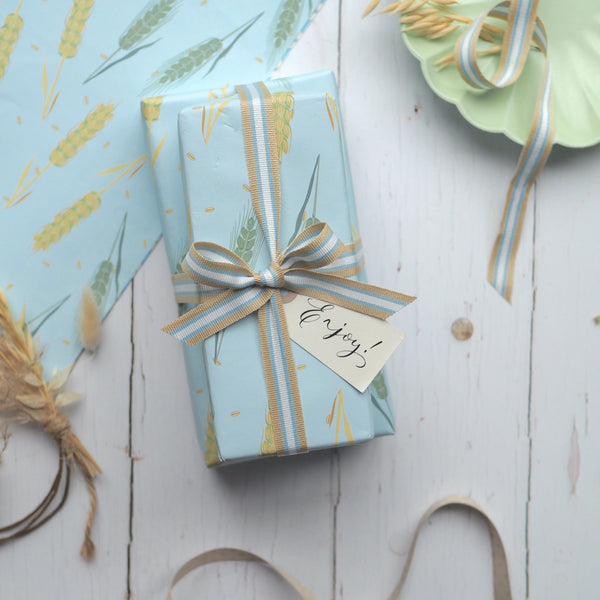 Blue and Cream Stripe Ribbon – Jane Means Ltd