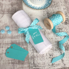 Turquoise Aqua Eyelet Tags