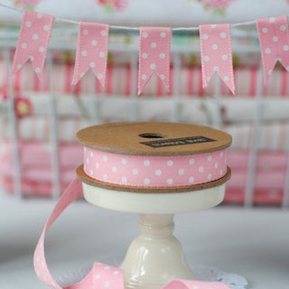 PInk and white Spotty Ribbon (100M)