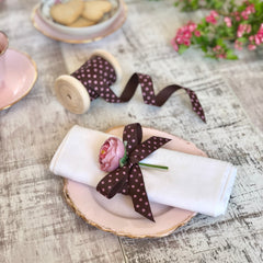 Chocolate Brown and Pink Dotty Ribbon