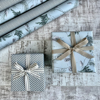 Reversible Eco Winter Spruce Gift Wrap