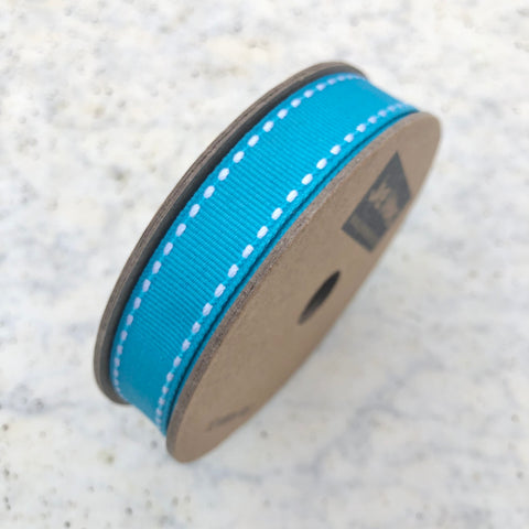 Teal Stitched Ribbon