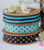 Turquoise and Brown Stripe Ribbon