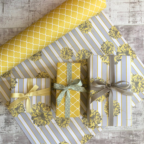 Cozy Christmas Yellow Wrapping Paper Yardage, SKU# C5367-YELLOW